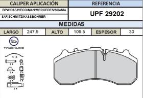 TRUCKLINE UPF29202 - JGO.PASTILLAS FRENO KNORR 22.5