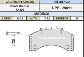 TRUCKLINE UPF29011 - JGO. PASTILLAS 29011 IVECO