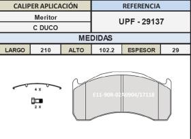 TRUCKLINE UPF29137 - JGO. PASTILLAS FRENO VOLVO FL6