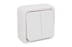Cofan 51001217 - DOBLE INTERRUPTOR SUPERFICIE  MOD.ATLANTIS10A BLANCO