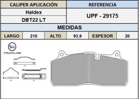 TRUCKLINE UPF29175 - JGO.PASTILLAS FRENO HALDEX DBT22LT