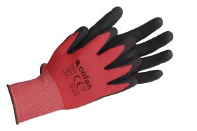 Cofan 1100027410 - Guante Impregnado Nitrilo Foam Rojo/Negro