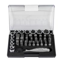 JBM Herramientas 52198 - ESTUCHE DE 38 PIEZAS CON CARRACA MINI DE 1/4"