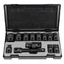 JBM Herramientas 52341 - SET DE VASOS DE IMPACTO DE 13 PIEZAS DE 1/2" HEXAGONAL + ADA