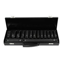 JBM Herramientas 52346 - SET DE 15 PIEZAS DE IMPACTO CON 12 VASOS LARGOS DE 1/2" HEXA