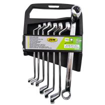 JBM Herramientas 52976 - SET DE 7 LLAVES ACODADAS DE 2 BOCAS ESTRELLA - ACABADO BRILL