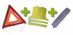 JBM Herramientas 53088 - KIT EMERGENCIA BOLSA GRIS RIBETE+TRIANGULO+CHALECO