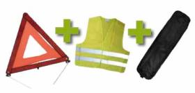 JBM Herramientas 53089 - KIT EMERGENCIA BOLSA NEGRA RIBETE+TRIANGULO+CHALECO