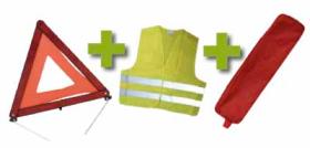 JBM Herramientas 53090 - KIT EMERGENCIA BOLSA ROJA RIBETE+TRIANGULO+CHALECO