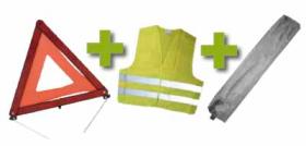 JBM Herramientas 53092 - KIT EMERGENCIA BOLSA MINI GRIS +TRIANGULO+CHALECO