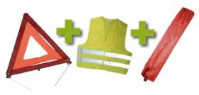 JBM Herramientas 53094 - KIT EMERGENCIA BOLSA MINI ROJA+TRIANGULO+CHALECO