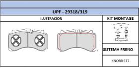 TRUCKLINE UPF29318 - JGO.PASTILLAS DE FRENO SAF KNORR ST7