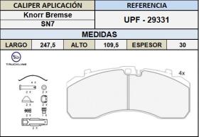 TRUCKLINE UPF29331 - JGO.PASTILLAS DE FRENO MERCEDES BENZ ACTROS MP2/