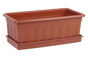 Cofan 90015522 - JARDINERA MARRON MOD.AZAHAR 60X22X15+PLATO 60X22CM