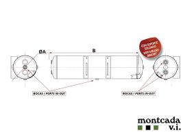 Montcada TS27606011015 - CALDERIN ACERO  60 LT. Ø 276X1101 (2-2-1) C/ SOPORTES SOLDAD