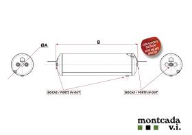 Montcada TS31008011564 - CALDERIN ACERO  80 LT. Ø 310X1156 (2-1-1) C/ SOPORTE SOLDADO