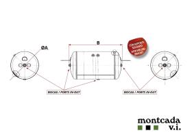 Montcada TS39608007585 - CALDERIN ACERO  80 LT. Ø 396X758 (1-3-1) C/ SOPORTES SOLDADO