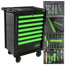 JBM Herramientas 53763 - CARRO DE HERRAMIENTAS 7 CAJONES VERDE ARMADO