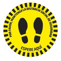 JBM Herramientas 53843ES - ETIQUETA ADHESIVA REDONDA DE SEÑALIZACIÓN PARA SUELOS - DIST