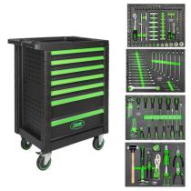 JBM Herramientas 53904 - CARRO DE HERRAMIENTAS 7 CAJONES VERDE