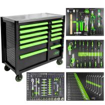 JBM Herramientas 53939 - CARRO DE HERRAMIENTAS CON 12 CAJONES - VERDE - ARMADO
