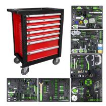 JBM Herramientas 53952 - CARRO DE HERRAMIENTAS ESPECIAL KIT DE CALADO 7 CAJONES ROJO