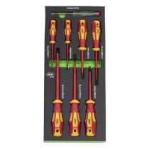 JBM Herramientas 15162 - SET DE 8 DESTORNILLADORES AISLADOS VDE EN  MÓDULO EVA FIBRA
