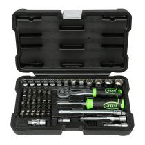 JBM Herramientas 54140 - ESTUCHE DE HERRAMIENTAS CON 56 PIEZAS CON VASOS DE 12 CANTOS