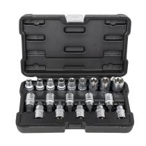 JBM Herramientas 54266 - SET DE VASOS Y PUNTAS TORX DE 1/2' 19 PIEZAS