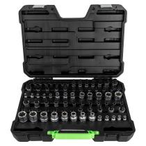 JBM Herramientas 54539 - MALETÍN DE VASOS Y PUNTAS TORX / TORX PLUS DE 77 PIEZAS