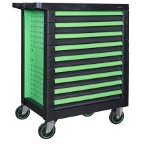 JBM Herramientas 54297 - CARRO DE HERRAMIENTAS 9 CAJONES IGUALES VERDE - VACÍO