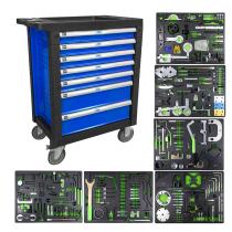 JBM Herramientas 54501 - CARRO DE HERRAMIENTAS ESPECIAL KIT DE CALADO 7 CAJONES AZUL