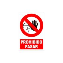 JBM Herramientas 53817 - PAQUETE DE 5 CARTELES DE PROHIBICIÓN - PROHIBIDO PASAR