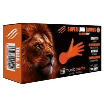 MUNDO GUANTE 10020S - GUANTE NITRILO SUPERDIAMANTADO LION BIODEGRADABLE NARANJA 10